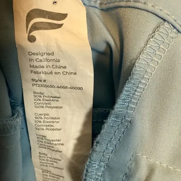 Fabletics Pants Mens‎ 40x30 Blue Performance Stretch Golf Chino Tapered Flaw - Picture 14 of 15